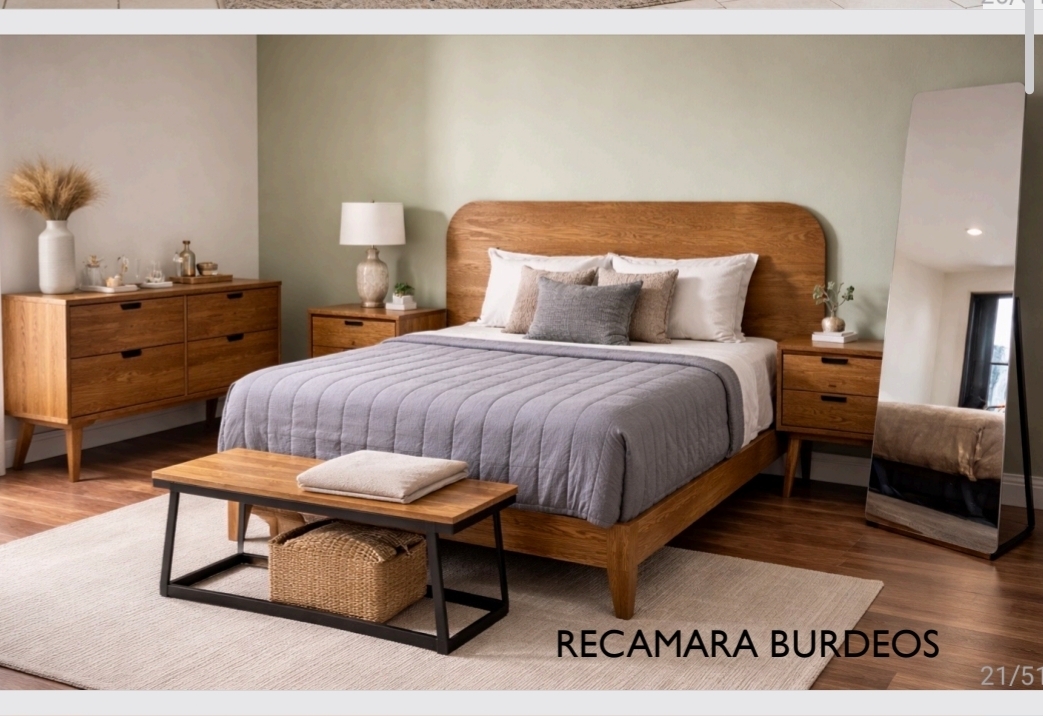 Recamara burdeos encino
